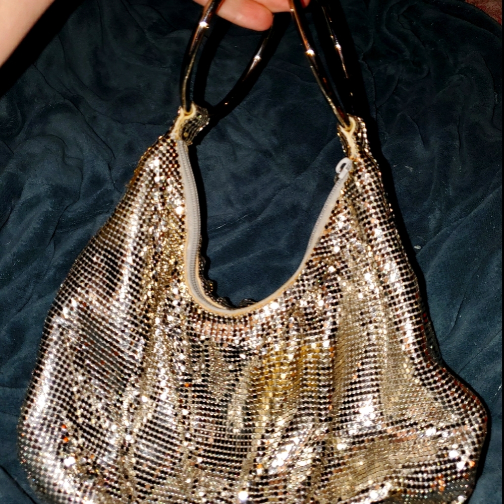 Vintage whiting and Davis gold bag